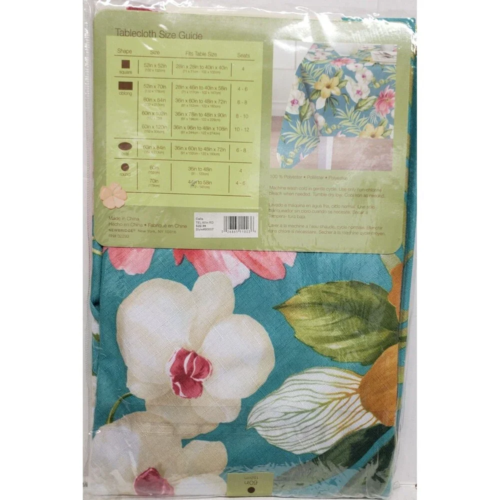 Printed Fabric Tablecloth, 60